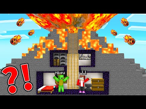 EPIC VOLCANO vs Mikey JJ Doomsday Bunker in Minecraft (Maizen)