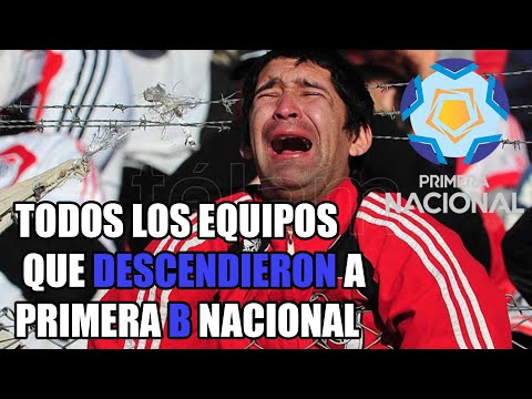 TODOS LOS EQUIPOS DEL FUTBOL ARGENTINO QUE DESCENDIERON A PRIMERA B NACIONAL