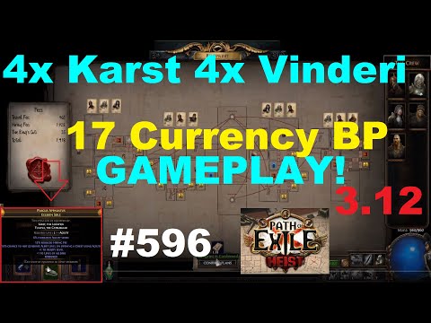 [Path of Exile] GAMEPLAY of 4 Karst 4 Vinderi 17 Currency Blueprint in 3.12 Heist League - 596