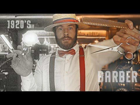 ASMR | Authentic 1920's Barbershop (Colourised)????Haircut & Shave????