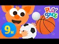 Ball Songs for Kids ⚽⚾🏀🏈 + More Nursery Rhymes & Kids Songs - Throw the Ball | Playsongs