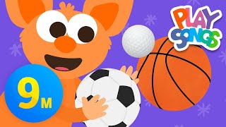 Ball Songs for Kids ⚽⚾🏀🏈 + More Nursery Rhymes &amp; Kids Songs - Throw the Ball | Playsongs