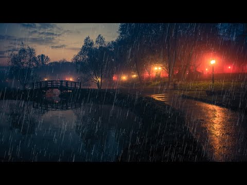 Schlafen Sie Sofort Mit Regen & Gewittergeräusche die den Park Nachts bedecken - Regengeräusche