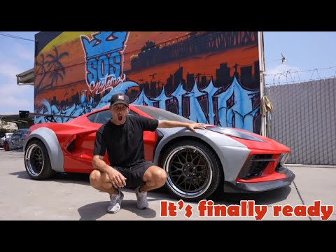 StreetHunter Corvette C8 widebody install is done & ready for paint