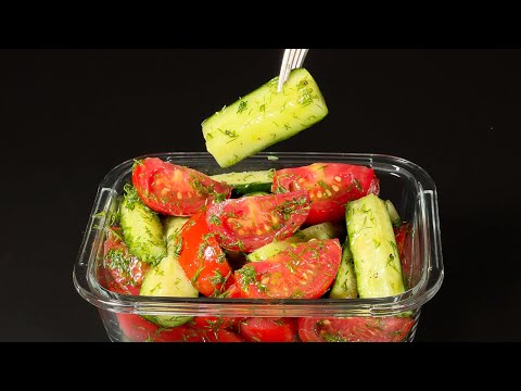 Die köstlichste Vorspeise mit Gurken und Tomaten! Sommer Salat! Schnelles Rezept