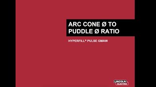 Optimizing Arc Cone Puddle Ratio With Hyperfill Twin Wire Pulse GMAW Transfer Optimizing Arc Cone Puddle Ratio With Hyperfill Twin Wire Pulse GMAW Transfer
