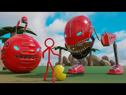 Pacman and Ms Pacman VS Robot Monster Pacman Best Compilation