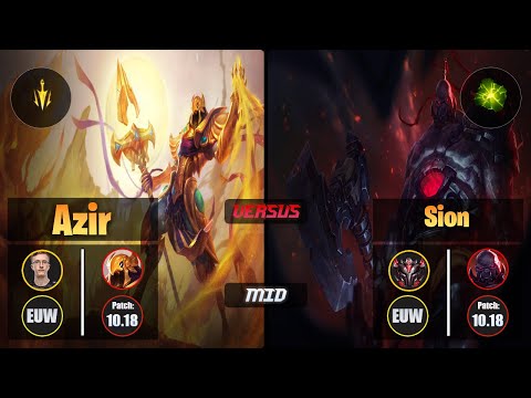 MagiFelix AZIR (Mid) [Lethal Tempo] VS SION - Grandmaster EUW Patch 10.18