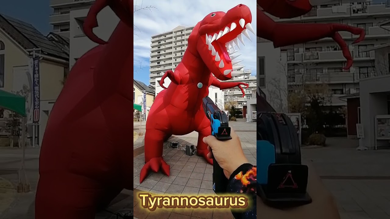 Dinosaur shooting game event production / Tyrannosaurus Inflatable / 恐竜シューティング ティラノサウルス #Dinosaur