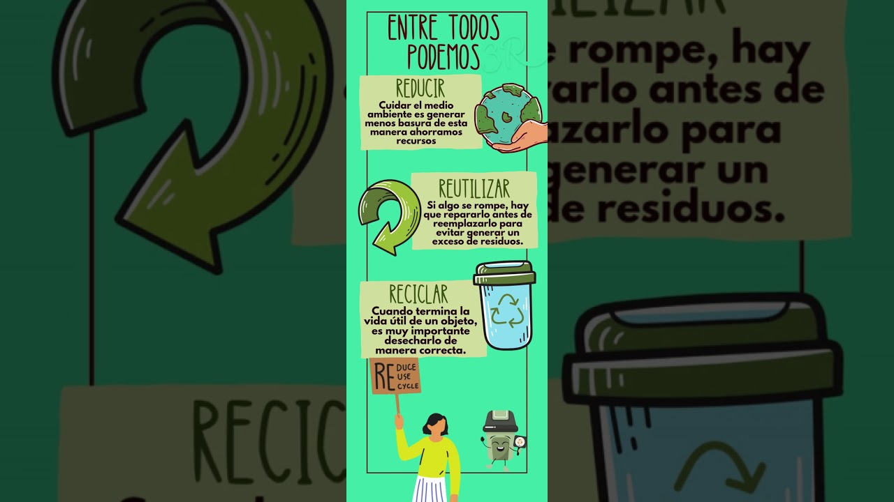 Infografía con fotos cuidado del medio ambiente ilustrado verde