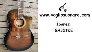Video thumbnail for Ibanez GA35TCE DVS Dark Violin Sunburst Classical Guitar Equalized by WelcomeGuitars