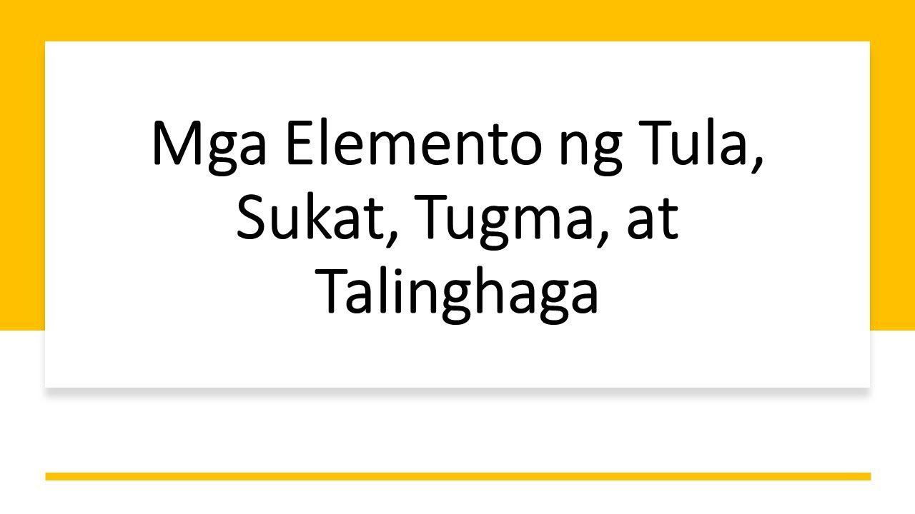 Mga Elemento ng Tula | Filipino 7