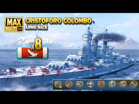 Battleship "Cristoforo Colombo" destroyed 8 ships - World of Warships