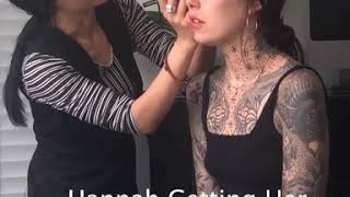 Hannah Snowdon Doing Makeup