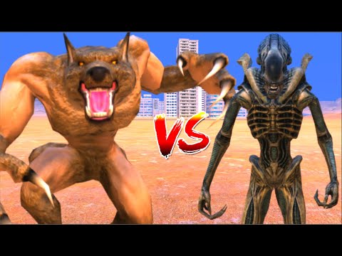 (werewolf VS Alien) 100 werewolf army VS 1000 Alien army