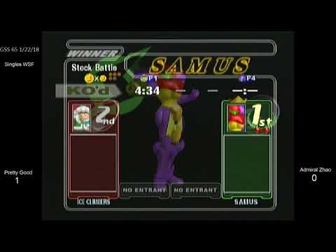 GSS 65 SSBM - Pretty Good (Ice Climbers) vs. Admiral Zhao (Samus) - Melee WSF