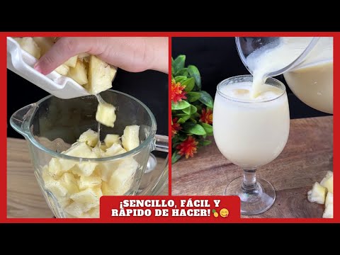 JUGO CREMOSO DE PIÑA: ¡Sencillo, fácil y rápido de hacer!🍍😋