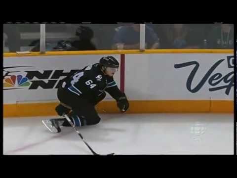 Jamie McGinn's Hockey Somersault (San Jose Sharks vs Vancouver Canucks May 22, 2011)