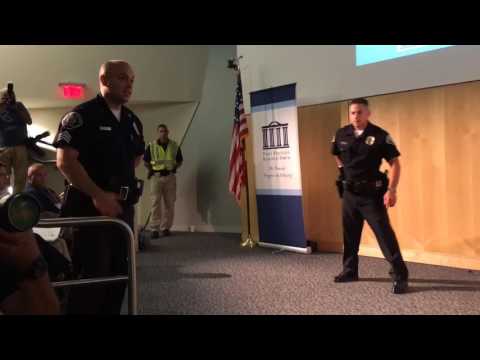 Police training scenario: suicidal veteran with knife