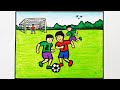 How To Draw Boys Playing Football ⚽|| Easy Drawing of Children Playing Football