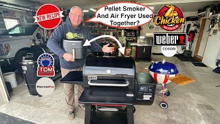 Smoked And Crispy Chicken Wings! / Weber Searwood Pellet Smoker / Cosori Air Fryer! / Super Simple!