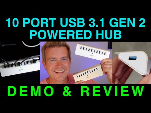 10 Port High Speed USB 3.1 Gen 2 Powered Hub by INTPW Demo Review