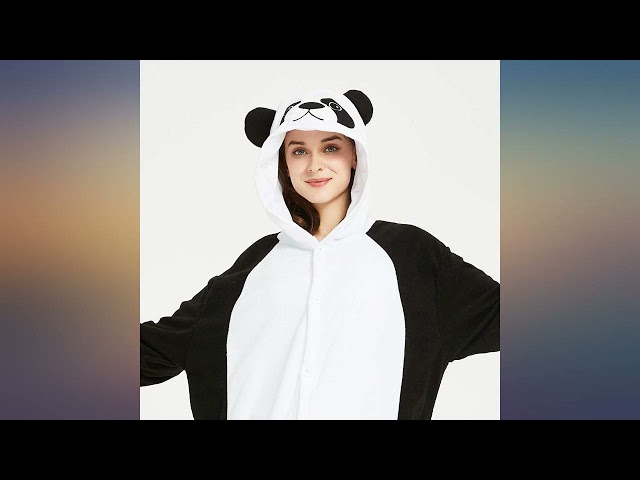 Vídeo relacionado con Xinlong Pijama Onesie Cosplay Animal Oversized Traje de Panda con Capucha Botones Ropa de Dormir Invierno Hombre Mujer Adulto para Party Carnaval Halloween Navidad