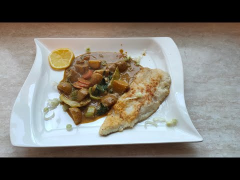 Seehecht auf buntem Gemüsecurry