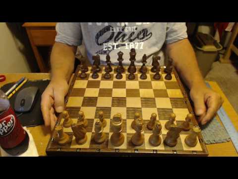 French style folding board wood chess set