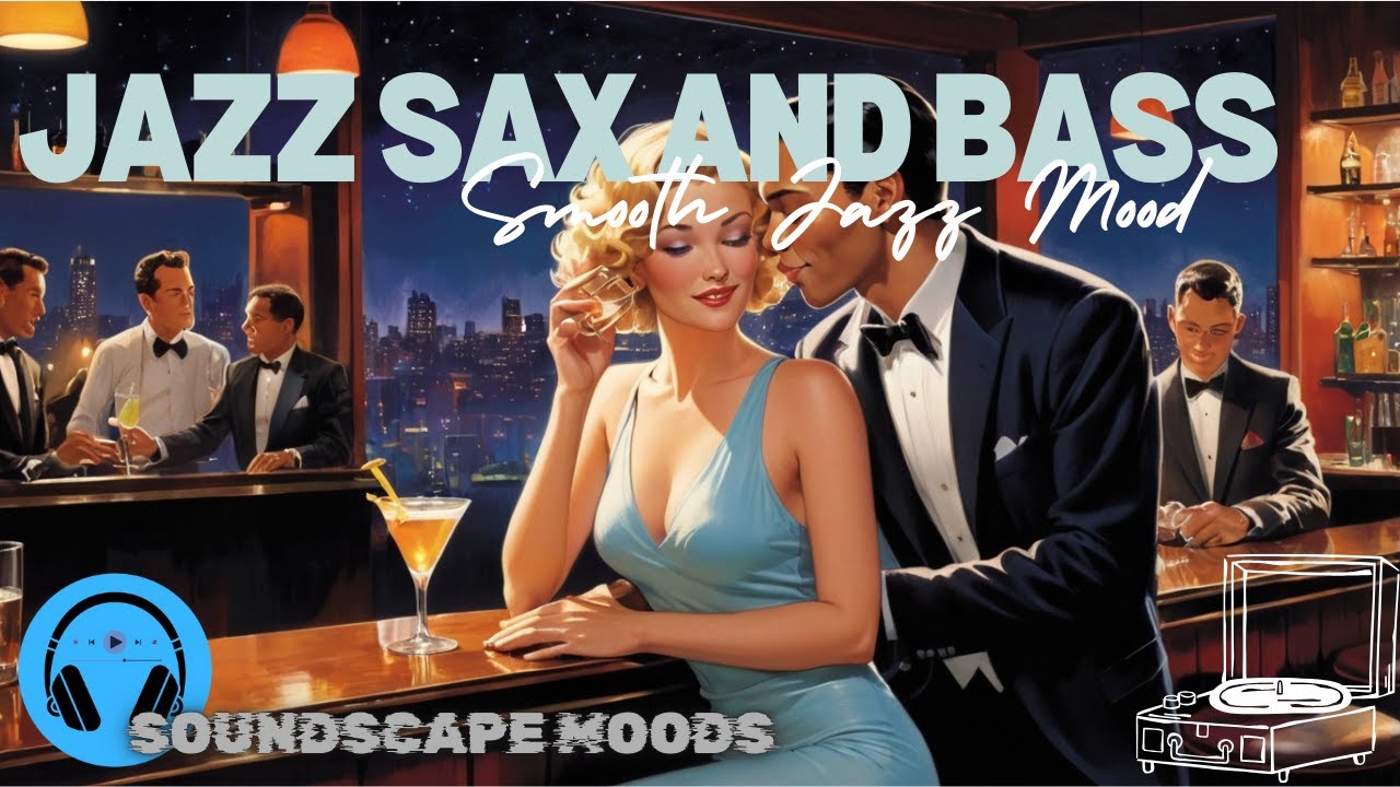 JAZZ BASS walk and SAXOPHONE (Smooth Jazz mood) Conversation Jazz music
