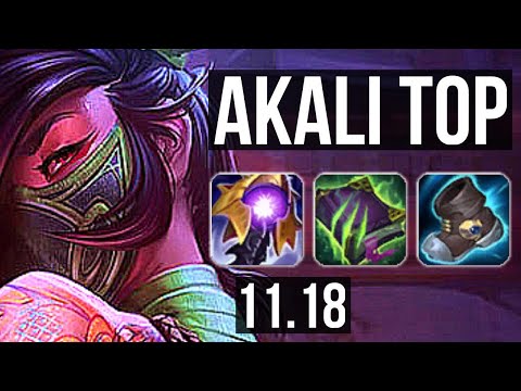 AKALI vs ZAC (TOP) | 2.9M mastery, 600+ games, 8/2/5, Godlike | KR Master | v11.18