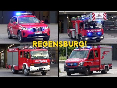[GEWERBEBRAND & neuer KDOW!] - Feuerwehr REGENSBURG auf Einsatzfahrt!