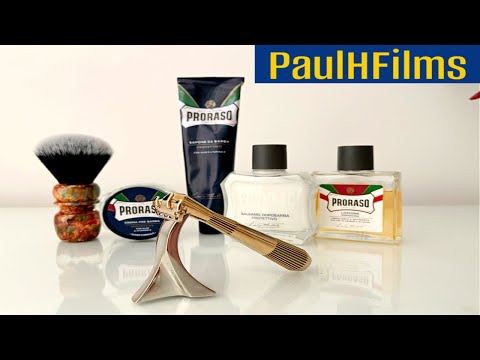 LEAF Twig Single Edge Razor | Proraso Aloe & Vitamin E Shaving Cream