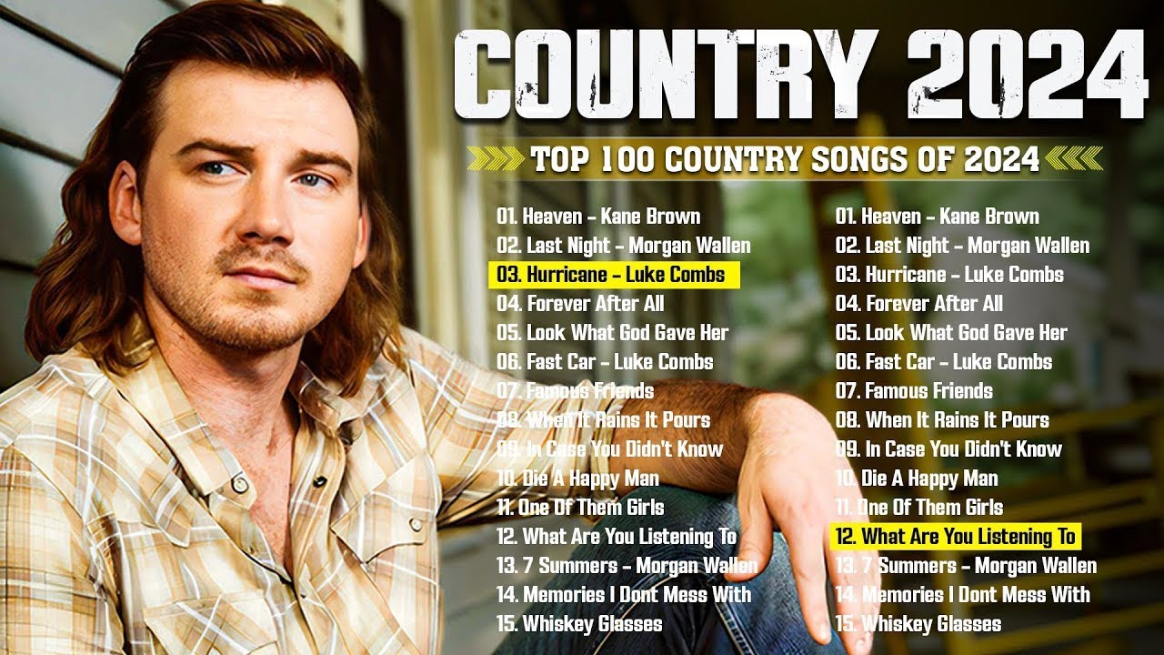 Country Music Playlist 2024 -  Luke Combs, Kane Brown, Morgan Wallen, Jason Aldean, Brett Young