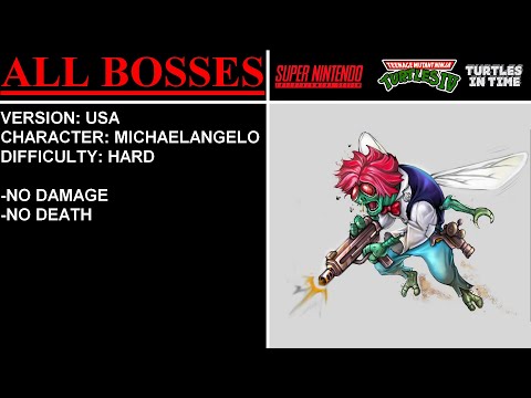 T.M.N.T. IV: Turtles in Time [USA] (Super Nintendo) - (All Bosses | Hard Difficulty)