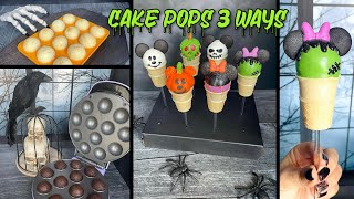 Perfect NO-ROLL Cake Pops | How to make Cake Pops 3 Ways | Disney Halloween Cake Pop Cones