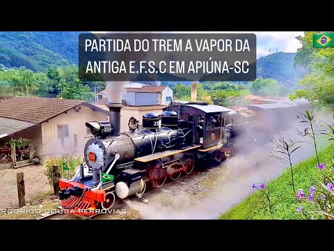 Partida do Trem Turístico da antiga E.F.S.C em (Subida)- Apiúna-SC