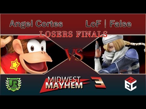 Midwest Mayhem 3  LOSERS FINALS - Angel Cortes (Diddy Kong) vs LoF | False (Sheik)
