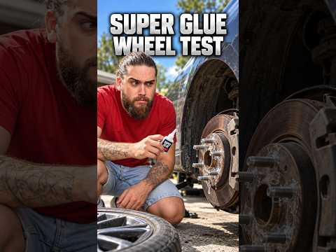 Driving on a SUPER GLUED wheel 🛞 #car #Carlovers #goosh