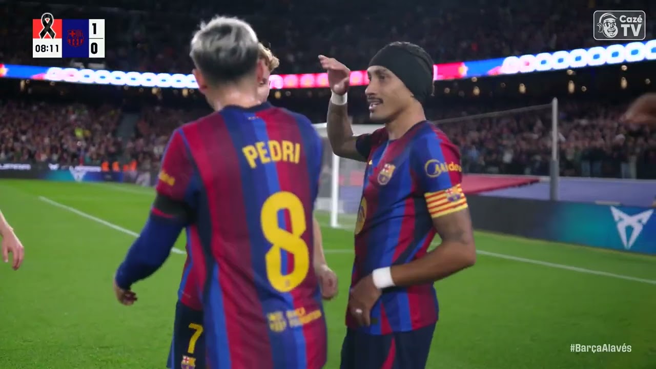 GOOOOOOL DO BARÇA! RAPHINHA BALANÇA AS REDES CONTRA O ALAVÉS NA LALIGA!