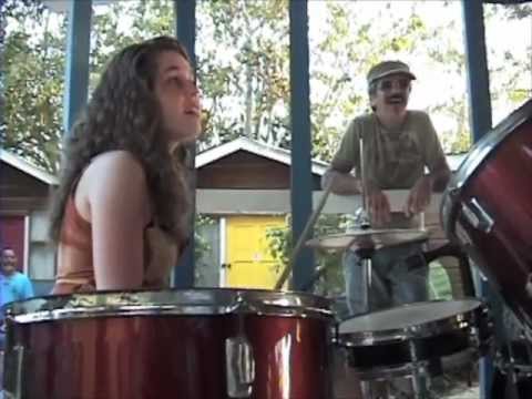 Teenage Drummer Girl plays Reggae 1st Time