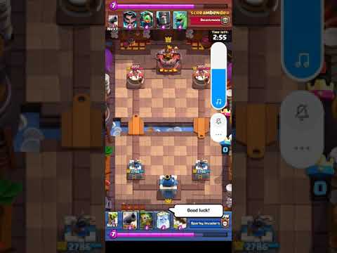 beating level 13 card user using own created deck - clash royale