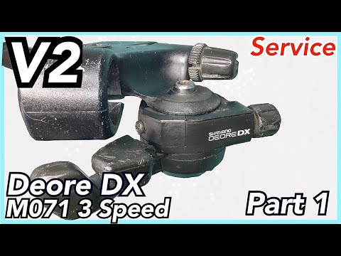 Version 2 PT.1 Shimano Deore DX M-071 3 speed shifter: restore service clean disassembled