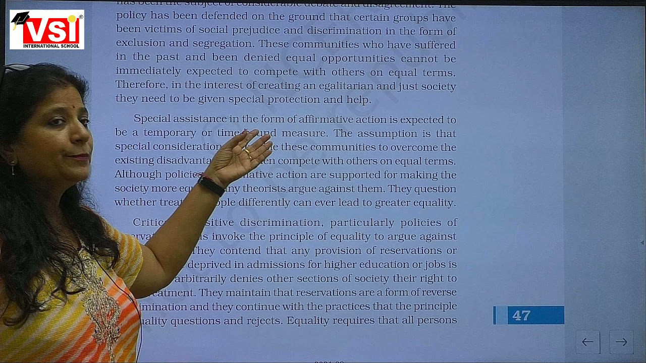 Class 11, Political Science, Ch  3 Equility Affirmative Action Last Part, 17Sept21