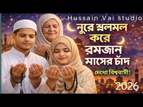 নুরে ঝলমল করে রমজান মাসের চাঁদ 🌙 | হৃদয়ছোঁয়া রোজার গান | Hussain Vai Studio | Ramadan 2026