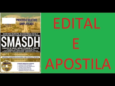 PROCESSO SELETIVO SIMPLIFICADO SMASDH CUIABÁ MT 2018   CARGOS DE NÍVEL MÉDIO
