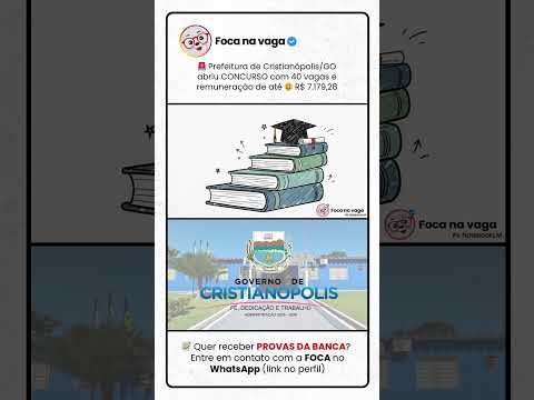PREFEITURA DE CRISTIANÓPOLIS/GO: EDITAL PUBLICADO!  #concursopúblico  #aprovação