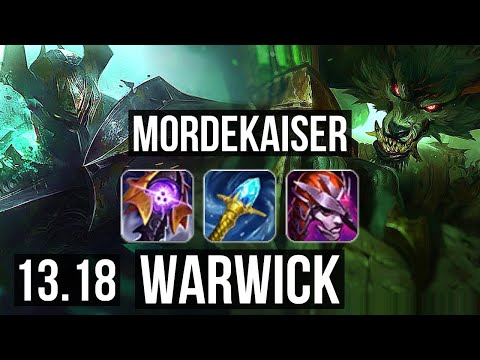 MORDEKAISER vs WARWICK (TOP) | 1.1M mastery, Godlike | TR Master | 13.18