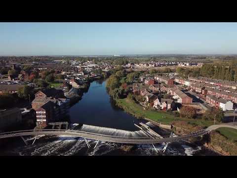 FLYING OVER THE FLOUR MILL & BRIDGES OF CASTLEFORD