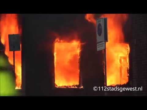 Grote uitslaande brand Burggang Middelburg 04-11-2017